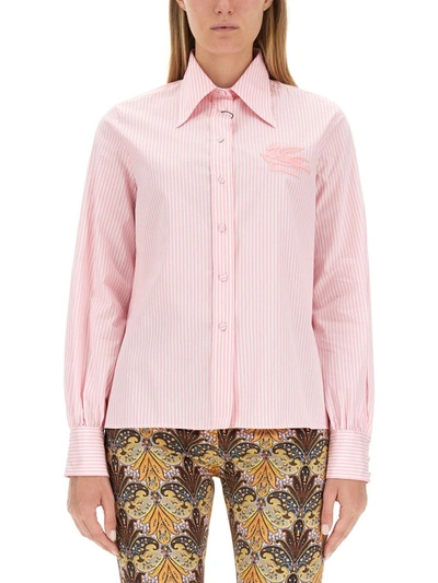 Shop Etro Pegasus Shirt In Pink