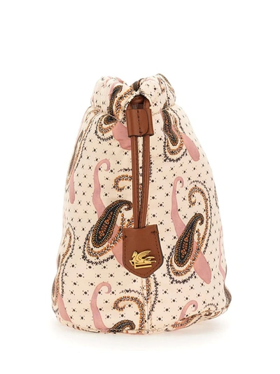 Shop Etro Pouch With Paisley Pattern And Polka Dots In Pink