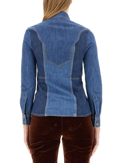 Etro Women Slim Fit Shirt In Blue