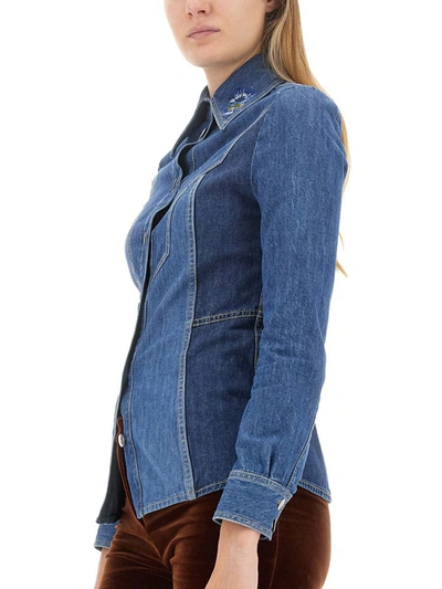 Etro Women Slim Fit Shirt In Blue
