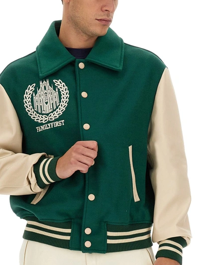 Shop Family First College Varsity Jacket In Green
