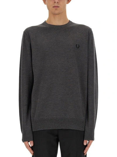 Shop Fred Perry Jersey With Logo In Grey