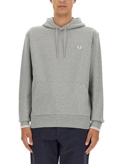 Shop Fred Perry Hoodie In Grey