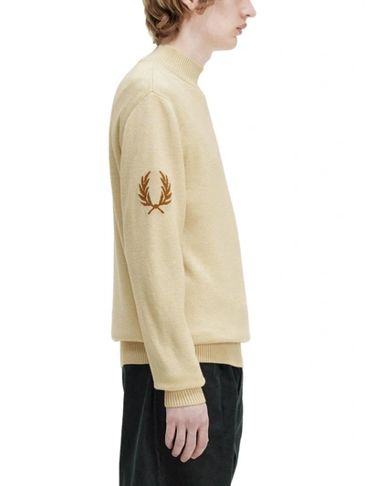 Shop Fred Perry Jersey With Logo In Ivory