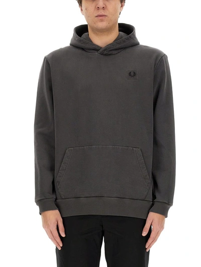 Shop Fred Perry Sweatshirt With Logo In Charcoal