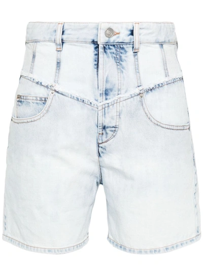 Shop Isabel Marant Oreta Denim Shorts In White