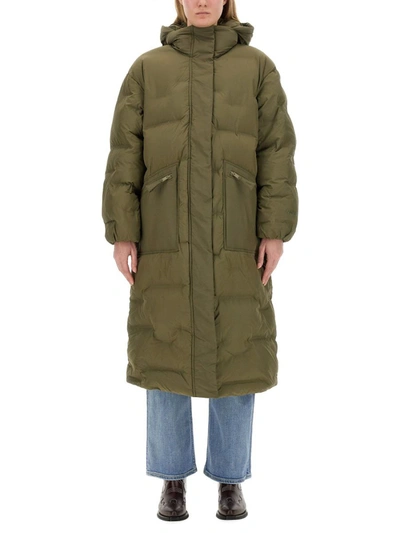 Shop Ganni Oversize Fit Jacket In Military Green