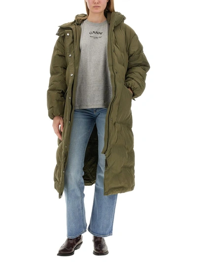 Shop Ganni Oversize Fit Jacket In Military Green