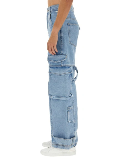 Shop Gcds Cargo Jeans In Denim