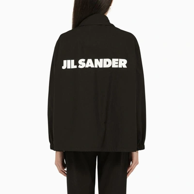Shop Jil Sander Shirt Jacket With Logo In Beige