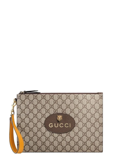 Shop Gucci Clutch In Beige