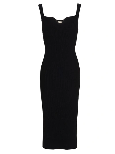 Shop Khaite 'nina' Midi Dress In Black
