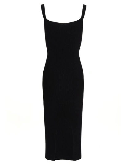 Shop Khaite 'nina' Midi Dress In Black