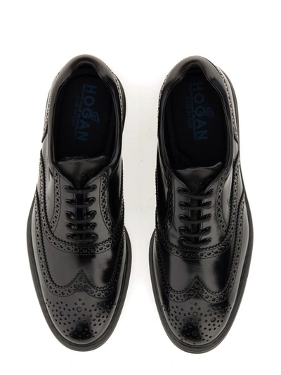 Shop Hogan Lace-up H576 Leather In Black
