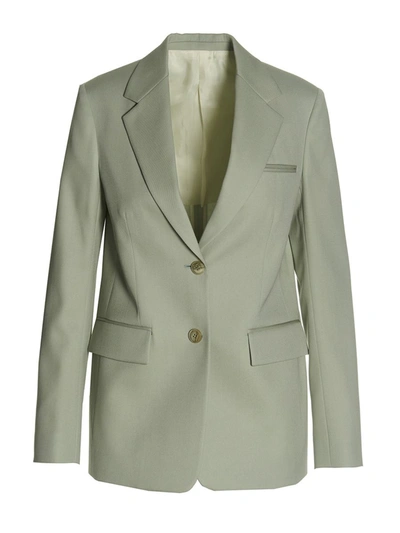 Shop Lanvin Wool Single Breast Blazer Jacket In Green