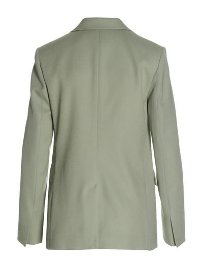 Shop Lanvin Wool Single Breast Blazer Jacket In Green