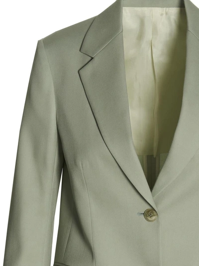 Shop Lanvin Wool Single Breast Blazer Jacket In Green