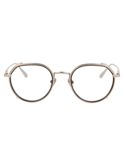 Linda Farrow Geometric Flat Mirror In Lightgold/metallicbrown/optical