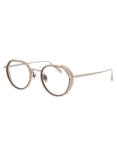 Linda Farrow Geometric Flat Mirror In Lightgold/metallicbrown/optical