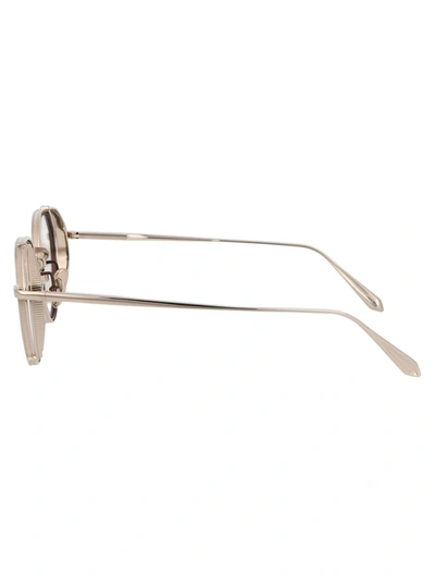 Linda Farrow Geometric Flat Mirror In Lightgold/metallicbrown/optical