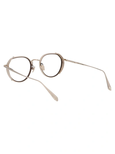 Linda Farrow Geometric Flat Mirror In Lightgold/metallicbrown/optical