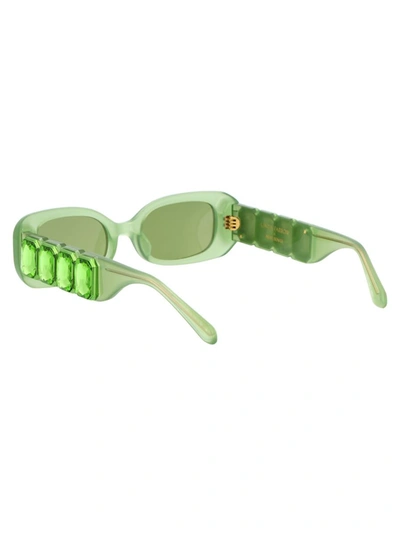Linda Farrow Lola Sunglasses In Green/greencrytal/green