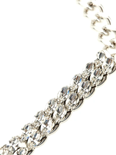 Shop Isabel Marant Crystal Chain Necklace In Silver