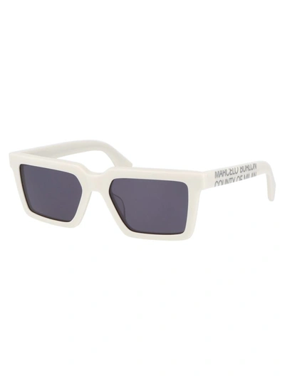 Shop Marcelo Burlon County Of Milan Sunglasses In 0107 White Dark Grey