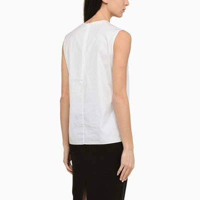 Shop Marni Poplin Sleeveless Shirt In White