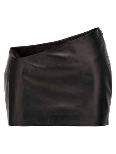 Shop Monot Asymmetrical Skirt In Black