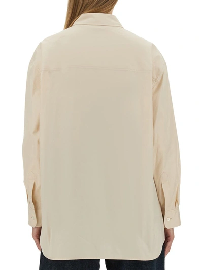 Shop Lemaire Long Shirt In Ivory