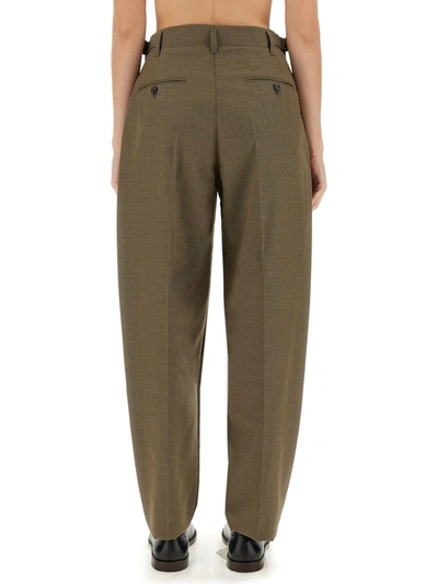 Shop Lemaire Pants With Pleats In Brown