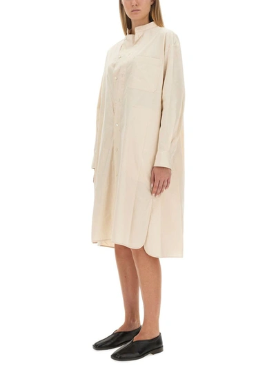 Shop Lemaire Shirt Dress In Ivory