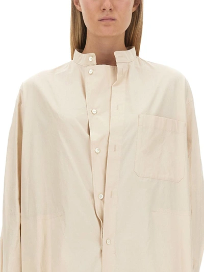 Shop Lemaire Shirt Dress In Ivory