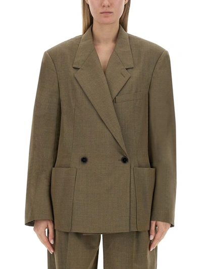 Shop Lemaire Soft Tailored Jacket In Brown