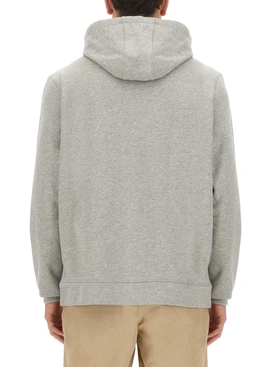 Shop Maison Kitsuné X Barbour Hoodie And Fox Head In Grey