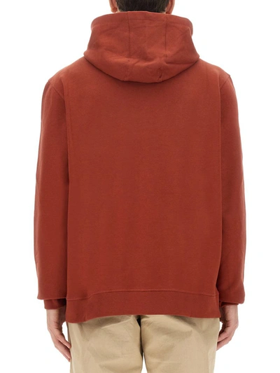 Shop Maison Kitsuné X Barbour Hoodie And Fox Head In Red