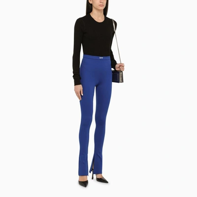 Shop Off-white ™ Dark Flared Trousers In Blue