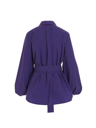 Shop P.a.r.o.s.h . Belted Shirt In Purple