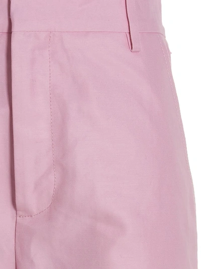 Shop Marni Logo Embroidery Pants In Pink