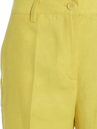 Shop P.a.r.o.s.h . Linen Blend Pants In Yellow