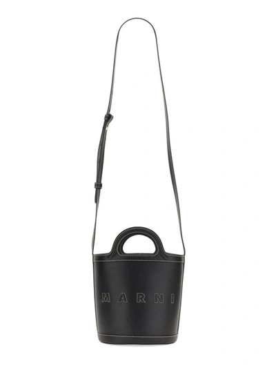 Shop Marni Tropicalia Small Bucket Bag In Black