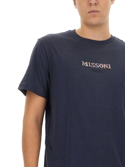 Shop Missoni T-shirt With Logo In Blue