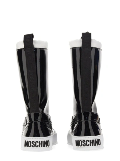 Shop Moschino Boot With Logo In Black