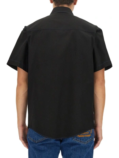 Shop Msgm Cotton Shirt In Black