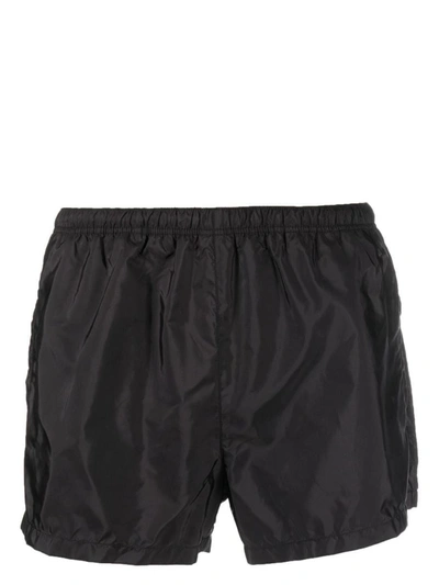 Shop Prada Logo-print Swim Shorts In Nero