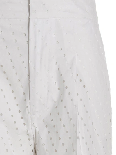 Nude White Visible Button Jeans In White