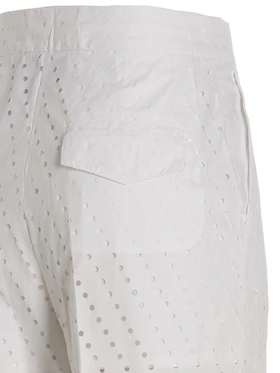 Nude White Visible Button Jeans In White