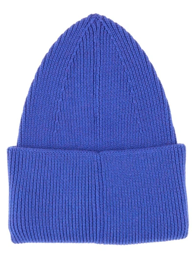 Shop Off-white Loose Fit Knit Hat In Blue