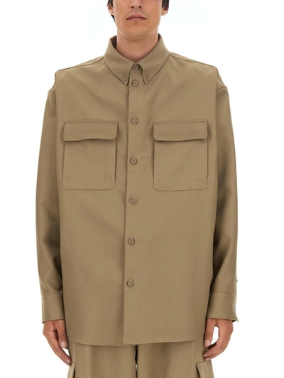 Shop Off-white Oversize Fit Shirt In Beige